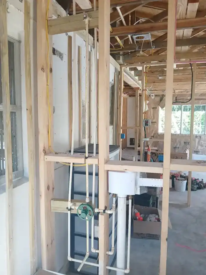 Whole home repipe rough-in during a residential remodel